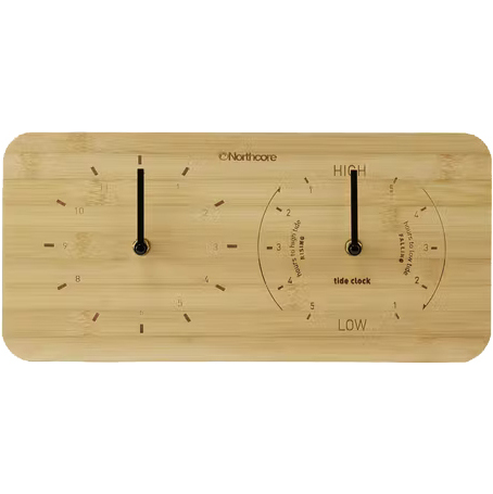 2025 Northcore Wall Mounted Bamboo Time & Tide Clock Landscape NOCO088E